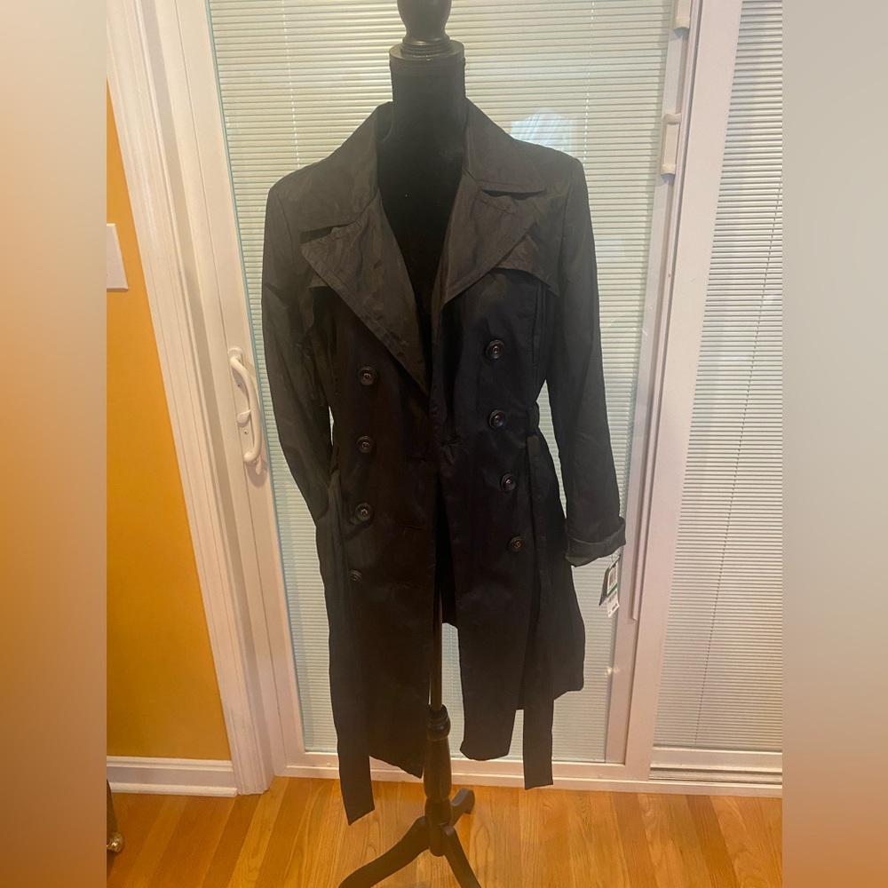 Alfani Women’s Black Double-Breasted Trench Coat